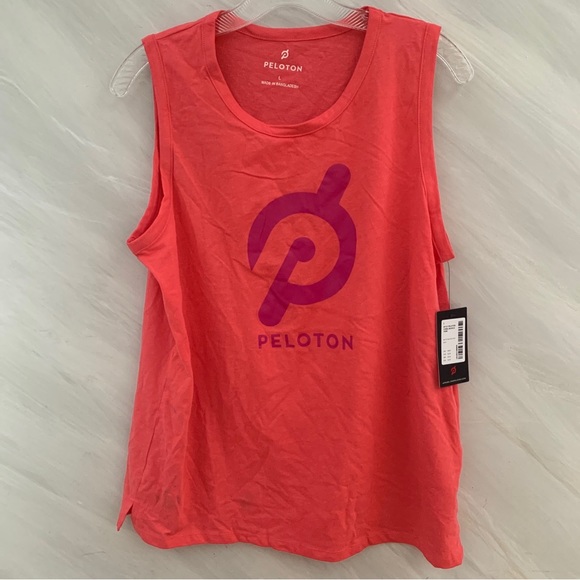 Peloton Tops - Peloton Women’s  L Coral Athletic Workout Logo Sleeveless Tank NEW!!! Reg$48